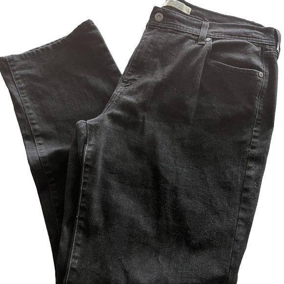 Levi's 505 Jeans Womens 16 M Straight Leg Black Denim Pants Actual 36x29 - Picture 1 of 5